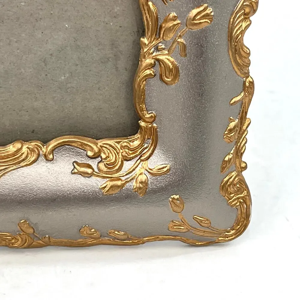 Burnes Boston Rococo Gold and Silver Metal Photo Picture Frame